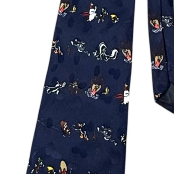 1995 Looney Tunes Mania Mens Neck Tie Bugs Bunny Taz Tweety Bird Daffy Duck - Picture 3 of 3